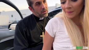 Long-haired Blondie Gets Fucked By Cocky Priest With Riley Star, Romeo Mancini And Donnie Rock