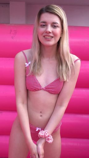 Petite Hot Blonde Gets Fucked in a Bouncehouse