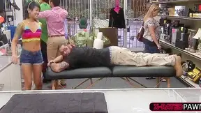 Uncensored POV with Big Brunette Office Lady in Japanese Massage Parlor