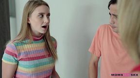 Crazy Milf punisher her stepson and stepdaughter with her cunt in dirty 3some