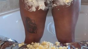 My butt smashes a mini cake and frosts my ass!