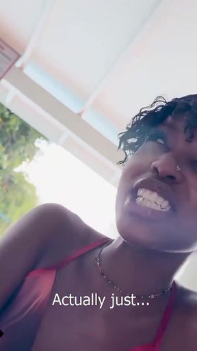 Hairy Ebony 18yo Rides Hung White Tourist In Raw Interracial Sextape!   Clip 1