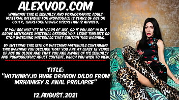 Hotkinkyjo huge dragon dildo from mrhankey &amp_ anal prolapse