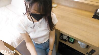 He has sex with his cute Japanese girlfriend in front of a mirror in a hotel in the United States