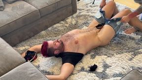 hard fag humiliation - foot worship, ball kicking/slapping, hard slapping...