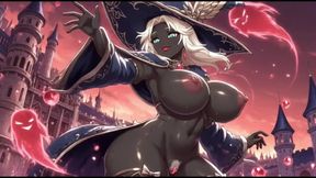 Dark sorcerer girl dance in her castle (Ai animation)