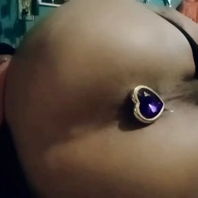 playing with my ass and a golden plug