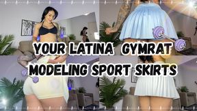 Your Latina gymrat modeling sport skirts