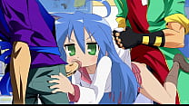 Cute Lucky Star Konata Gives ThroatFuck Orgasm For Hot Porn Trio