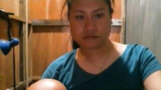 Jhoanna, the Filipina shemale, goes wild on webcam with her small tits and handjob skills!
