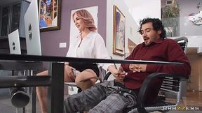 Booty pink-hair boss Dana DeArmond seduced her shy worker to quickie before meeting