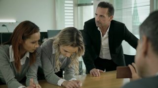 Headmistress Gets Spanked and Then Double Teamed By Totti and David