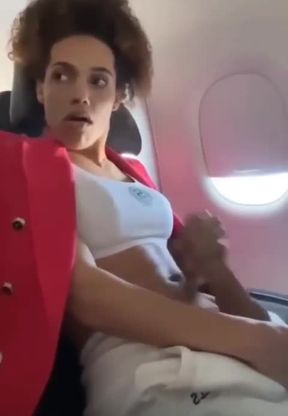 Teen risky mast and cum on plane
