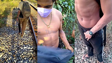 Leozinho mavambo na linha do trem