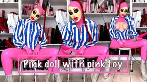 Pink doll with pink toy