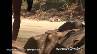 Two Hot Tattooed Hunks Go All The Way On A Public Beach