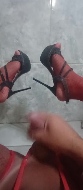 Playing in lingerie