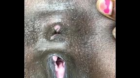 Amateur black girl gets creampie and cums 3 times