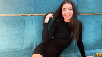 Beautiful waitress rides a train dick in public