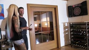 Busty MILF with tattooed tits enjoys her huge melons filled with semen