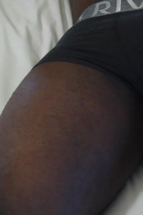 Black Stud Showing off Underwear and Gooning, Getting Hard and Showing Muscle Butt and BBC