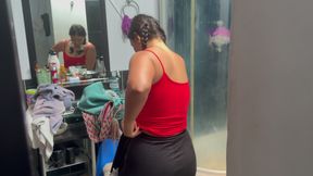 The Stepson Fucks the Ass of the Maid Hired by His Stepmother