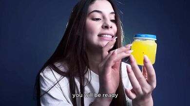 Latina giantess pees deep inside her tight pussy while alone