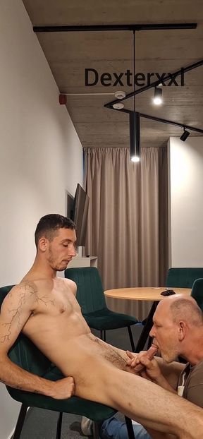 I Give Blowjob to Honza. Sexy Skinny Young Guy with Big Dick