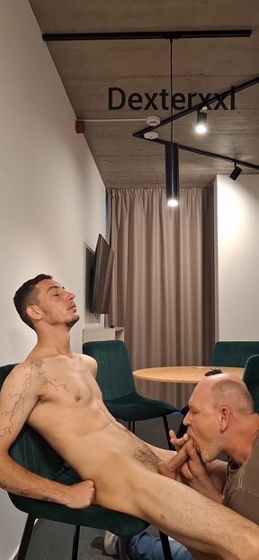 I Give Blowjob to Honza. Sexy Skinny Young Guy with Big Dick