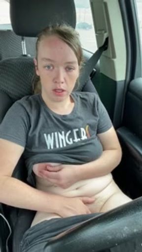 Risky car masturbation