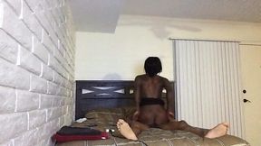 Ardent and quite bootyful black GF is fond of riding her black stud