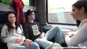 Foursome Sex in Public TRAIN