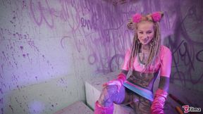 Extreme Solo DP Session - Tattooed Goth Girl Anal and Pussy Toys