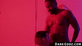 DarkGodz.com - Ebony male'_s domination of a petite gay in a raw, interracial pounding