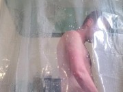 BIG UNCUT OTTER DICK IN THE SHOWER