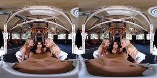 Naughty America Three hot girls play with your balls