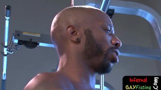 Muscled interracial gay digs into butt-hole deep