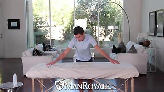 Intense manroyale anal massage leads to explosive facial and blowjob finish