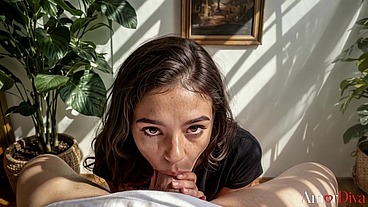 Spicy latina deepthroats thick dick balls deep [AI]