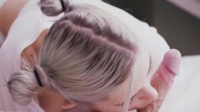 Brown-haired Eva Elfie gives a threesome