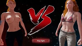 Busty Bitches Ginny and Chelci Battle in Naked 3D Catfight