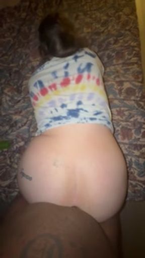 Fat ass white gurl getting my pussy crushed doggystyle