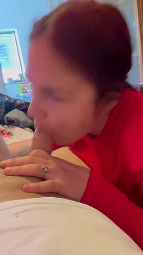 Before School Stepdaughter Gives Me a Blowjob to Hold Me