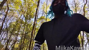 Public trail stroll: bootylicious femboy bares all