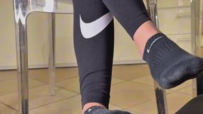 Custom Request: Nike Leggings & Dri-Fit Socks Foot Trample Under Desk - Ignored & Used as Floor