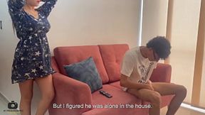 Latina stepsister catches me jacking off to her gallery