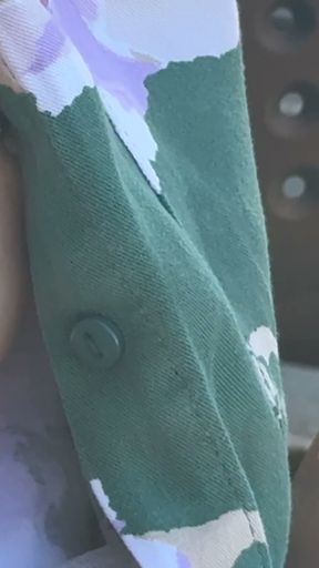 Descretely unbuttoning my shirt and exposing my pierced nipples in a public coffee shop   Clip 1