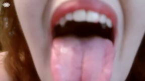 Redhead Smoking In Black Babydoll Nightie