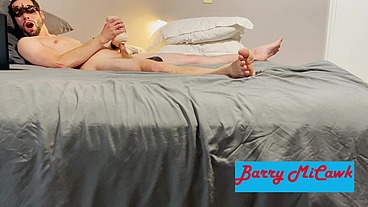 Using Mouth Toy with my head popping out of the end until huge Cumshot while having balls, prostate vibrated