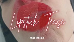 Lipstick Fetish Tease - glass kisses extreme close up